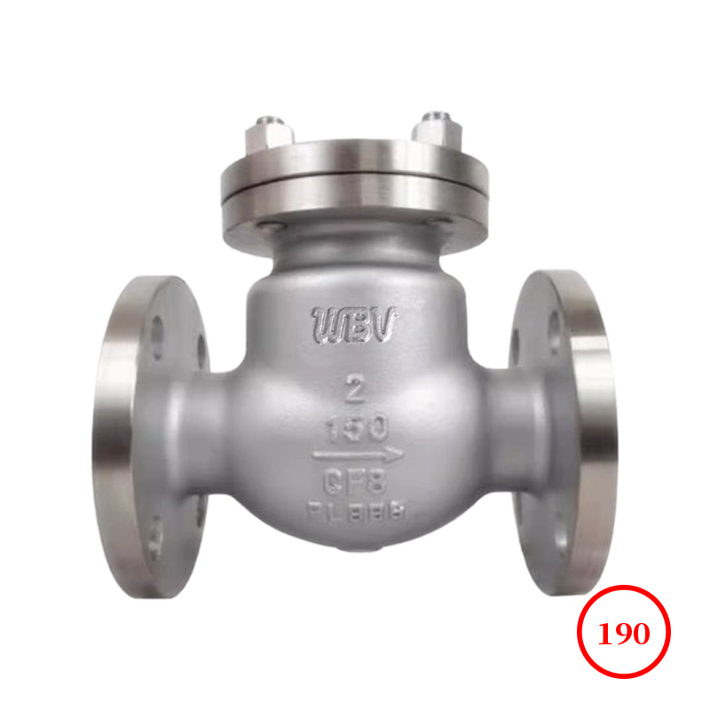 不銹鋼美標(biāo)法蘭旋啟式止回閥 s.s ANSI flange swing check valve H44W-150LB